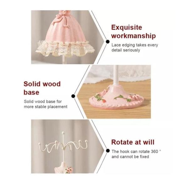 Rotating Jewelry Rack In Long Ruffled Dress - Picture 4 of 5